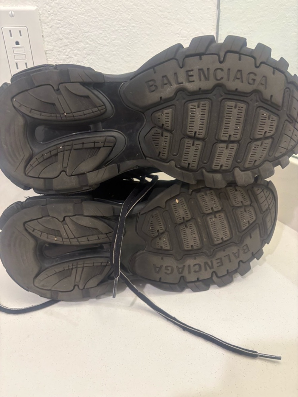 Balenciaga Black Layered Track Trainers with Reflective Trim - Picture 8 of 8